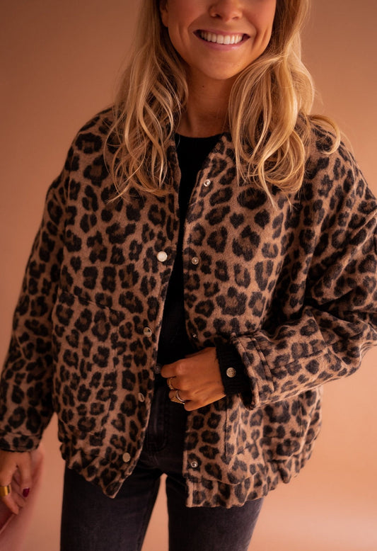 Chaqueta de moda con estampado de leopardo